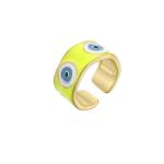 Luxury 18K Dripping Oil Rings Gold Plated Colorful Enamel Turkish Evil Eye Ring
