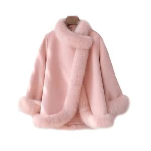 Quality New Design Autumn Winter Warm Women Shearling MID-Length Fox Fur Coats for Ladies wholesale