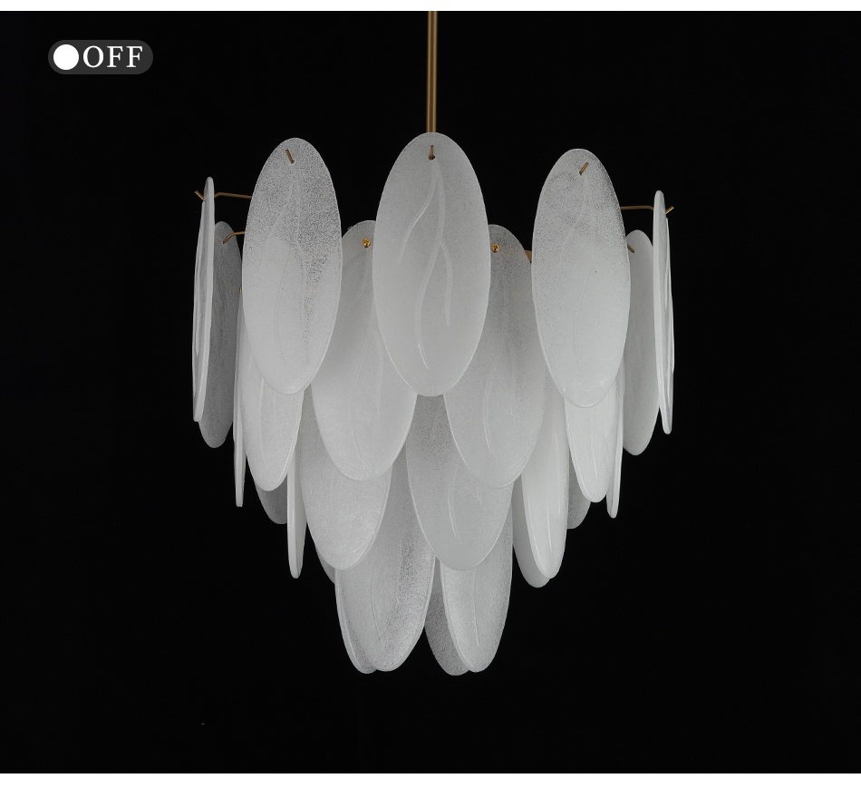 Modern chandeliers for living room glass round art décor leaf chandelier(WH-MI-320)