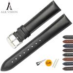 ALK Genuine Leather Watchband Men Women Watch Band 20mm 18mm 16mm Wristwatch
