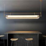 Modern Minimalist Chandelier Living Room Nordic Study Office gold rectangle