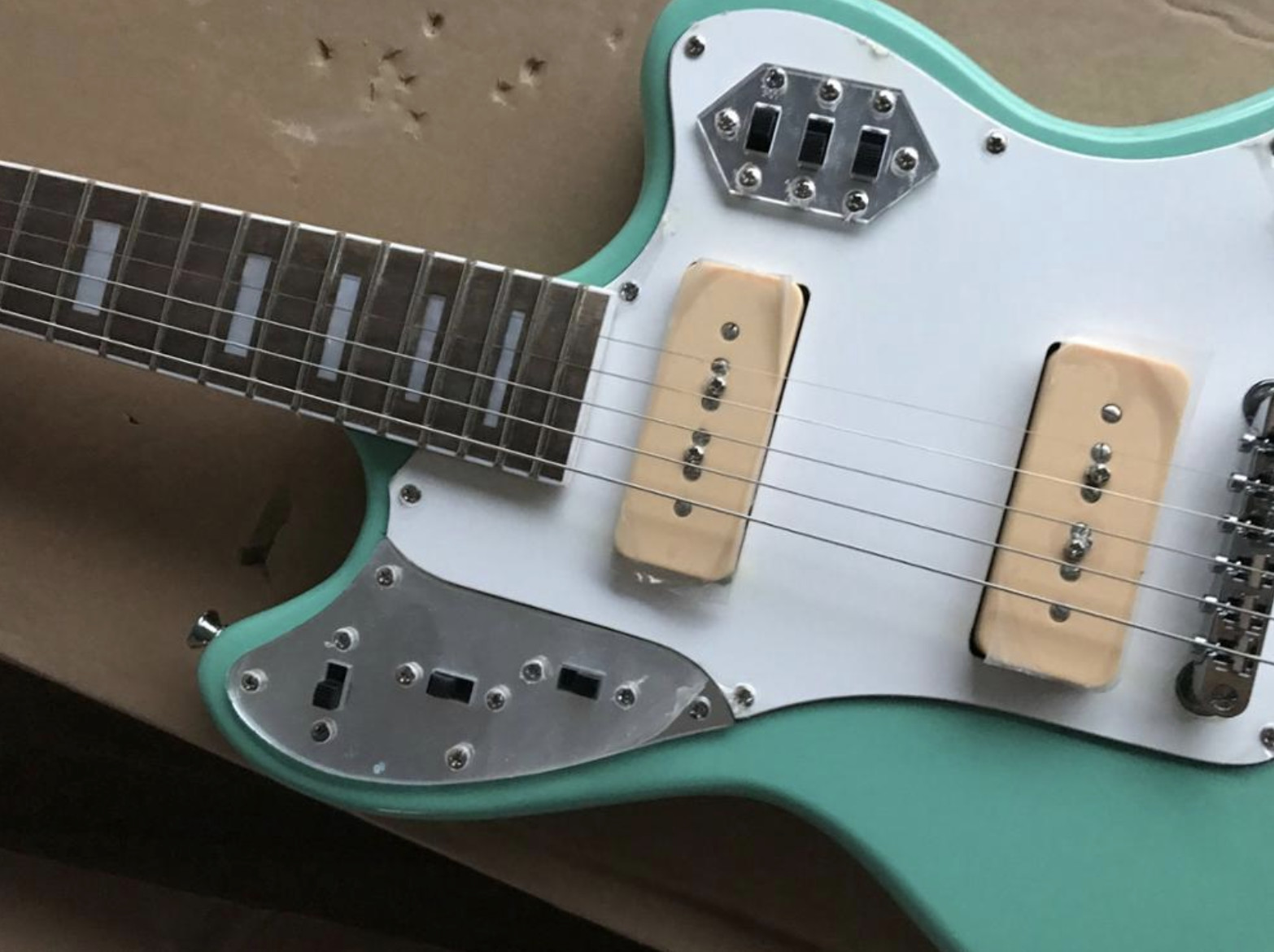 Custom new Jaguar Guitar Light blue electric guitar 2 pickup
