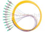 Simplex Single Mode Fiber Optic Jumper Cables FC UPC 12 Core Fanout Fiber Optic