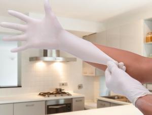 Quality Industrial White Latex Gloves Powdered Free / Disposable Latex Gloves wholesale