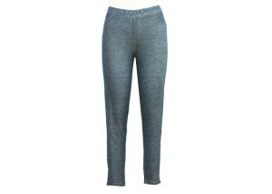 Quality Knitted Ladies Casual Pants Fake Denim Dress Trousers Double Needle Stitch On Waist Band wholesale