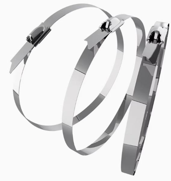 7.9*600mm Self Locking Cable Tie 304 316 Stainless Steel Industrial Grade Metal