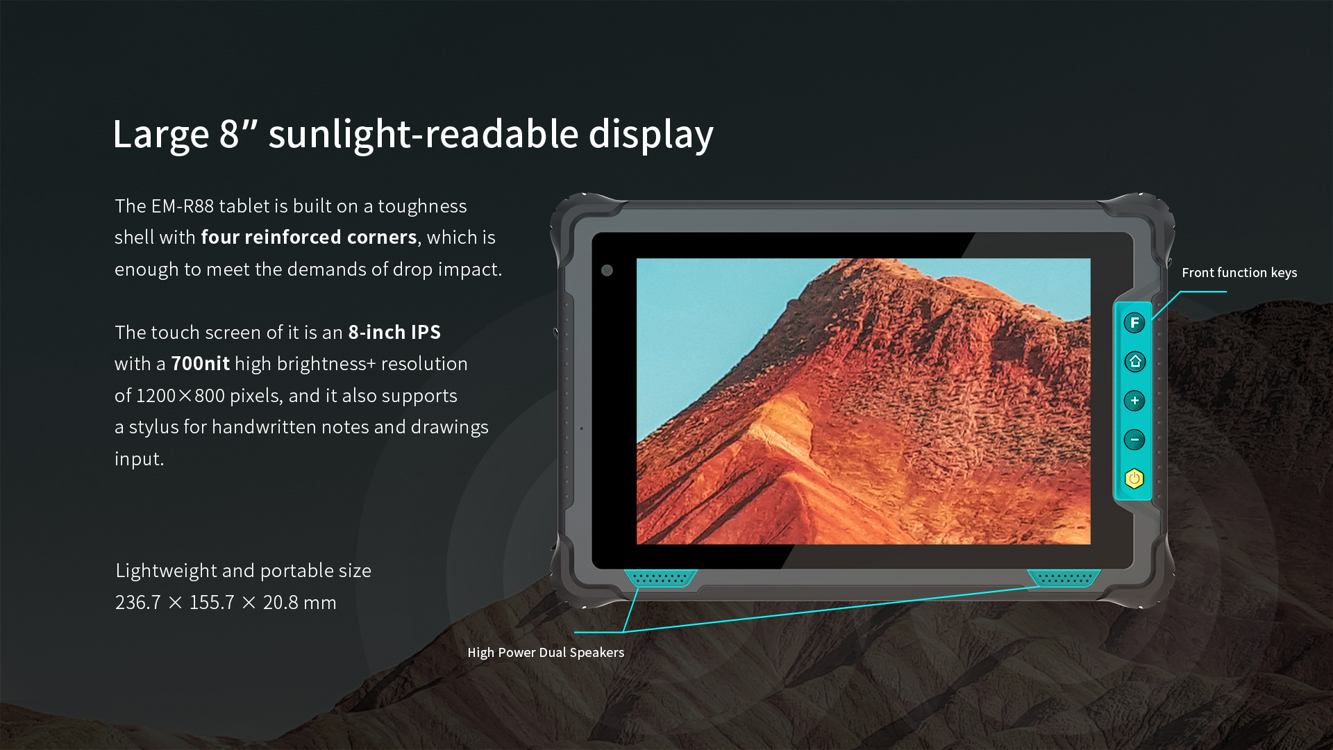 Professional Scenarios Rugged 4G WiFi GPS Fingerprint Android Tablet with 4GB Memory and Rockchip Processor