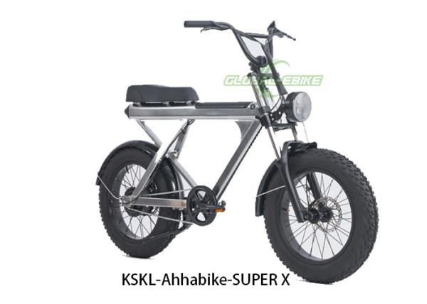 Gray 20 Inchx4.0 Big Tyre Electric Bike with 36V 15Ah Battery Bluetooth LCD