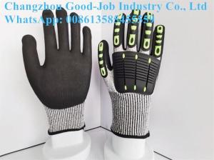 Quality Oilfield HPPE TPR Impact Protective Work Gloves Sandy Nitrile Coating Anti Impact Cut Resistant Gloves wholesale