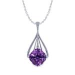 Amethyst Slide Necklace，Amethyst Slide Necklace (14k White Gold, 19x19mm