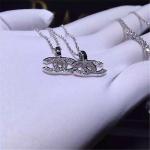 Luxury full diamonds of classic logo necklace 18kt gold with yellow gold or