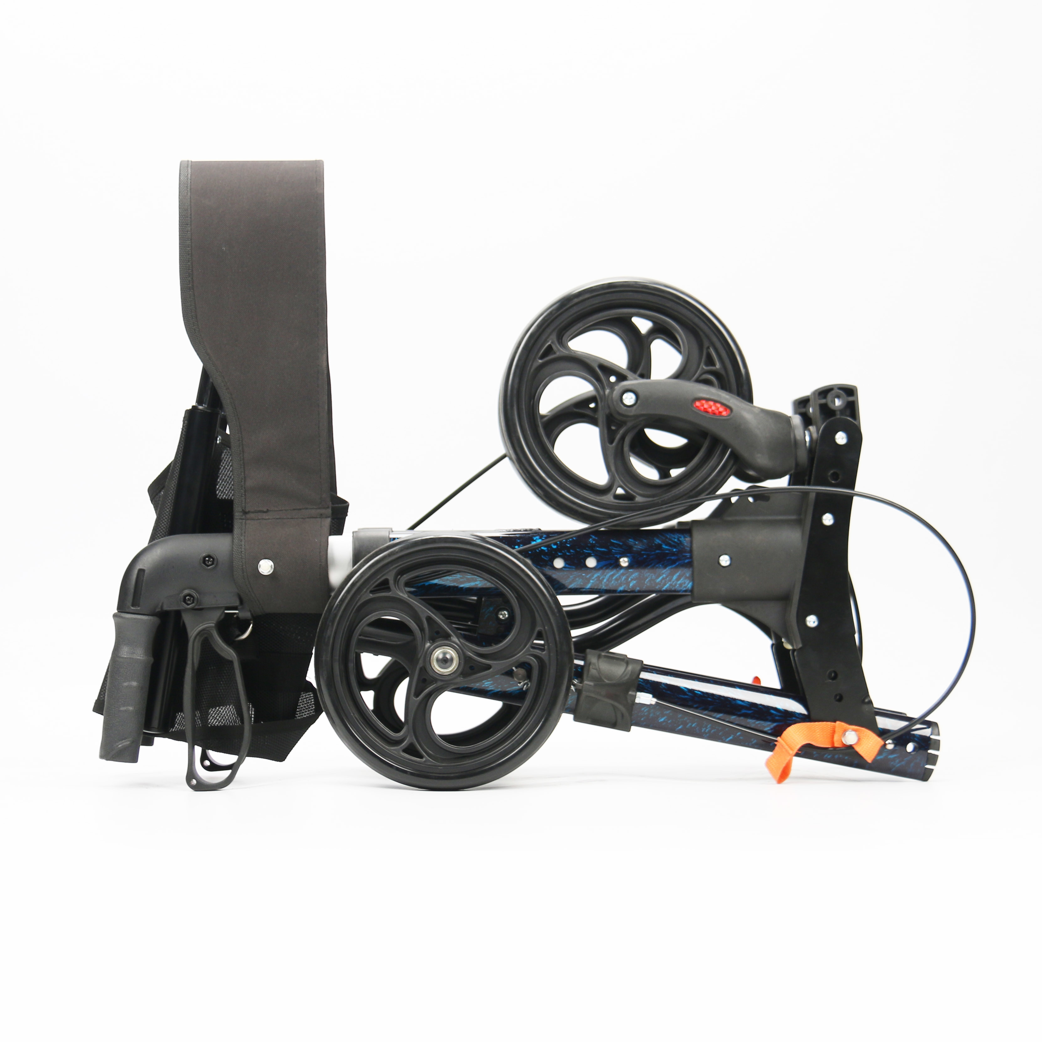 Supermarket Mobility Walking Aids Convenient Push Cart With Seat Basket