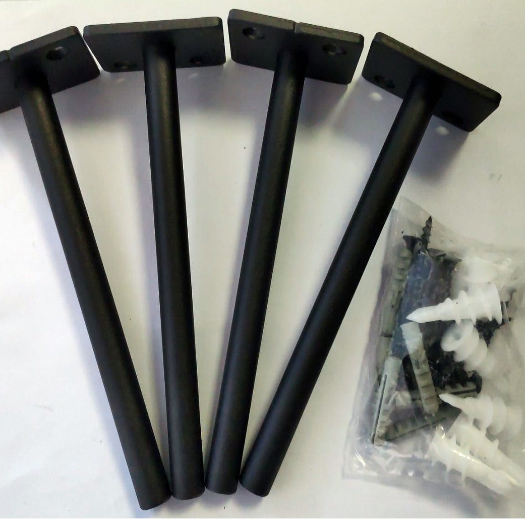 Hardware Included Black Solid Steel Floating Shelf Bracket for Blind Shelf Supports