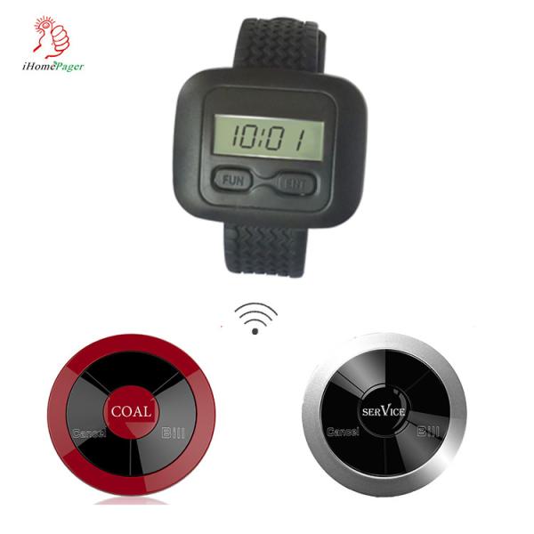 433Mhz hot sale waterproof wireless restaurant waiter wrist watch pager and call