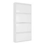 Household Furniture metal shoe storage cabinet White 4 Layers