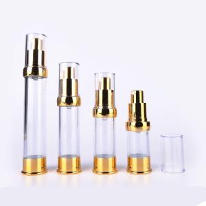 Quality Clear Gold Plating Skincare Airless Cosmetic Bottles wholesale