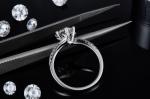 1.30CT White Moissanite And Sapphire Platineve Diamonds Jewelry Engagement Women