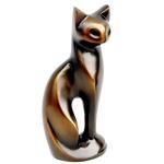 Black Color Cat Shaped Urn , Unique Cat Urns Metal Brass Material American Style