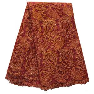 Quality Wine 120-130 cm width customizable embroidery beaded lace fabric bridal wholesale