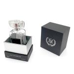 Custom Silver Foil Logo Texture Black Paper Gift Perfume Box Packaging