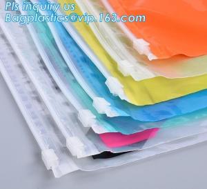 Quality Garment EVA Frosty Slider Zipper Bag, Zipper Sealed Slider Gusset Cosmetic Bag Makeup Case Plastic Waterproof Bags, zip wholesale