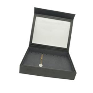 Quality Black Pu Jewelry Display Tray , Rigid Surface Window Display Rack Free Logo wholesale