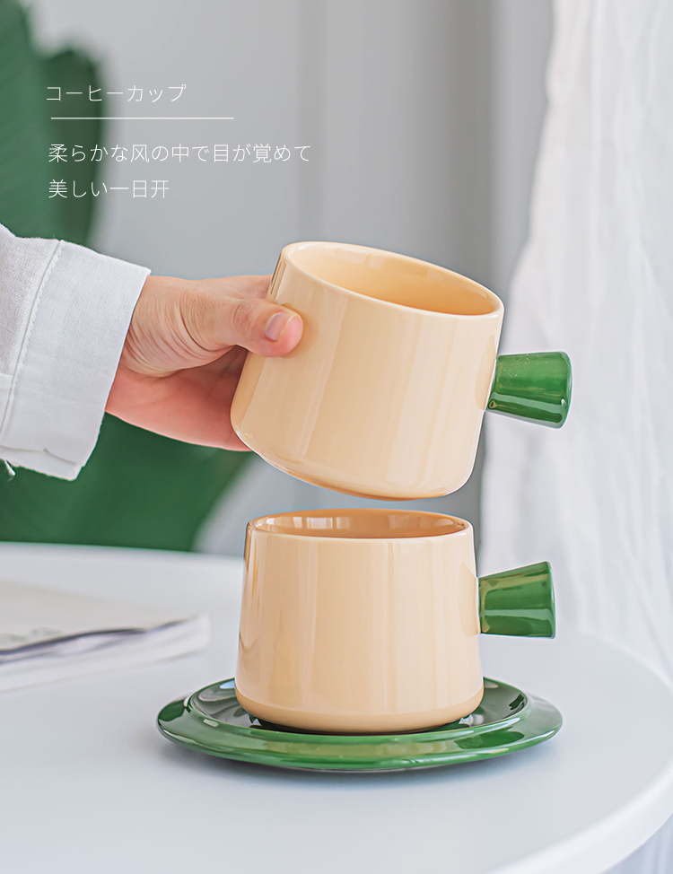 Ceramic Tea Cups And Saucer Sets With Custom Colors Glazed For Restaurant Coffee Cups