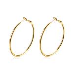 40mm Gold Plated Custom Hoop Earrings Round 8.2g Rose Gold OEM Engagement