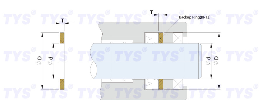 PTFE piston rings rod seal backup ring