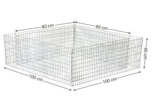 Quality Zinc Aluminum Alloy Square Gabion Basket Planter 100x100x40cm wholesale