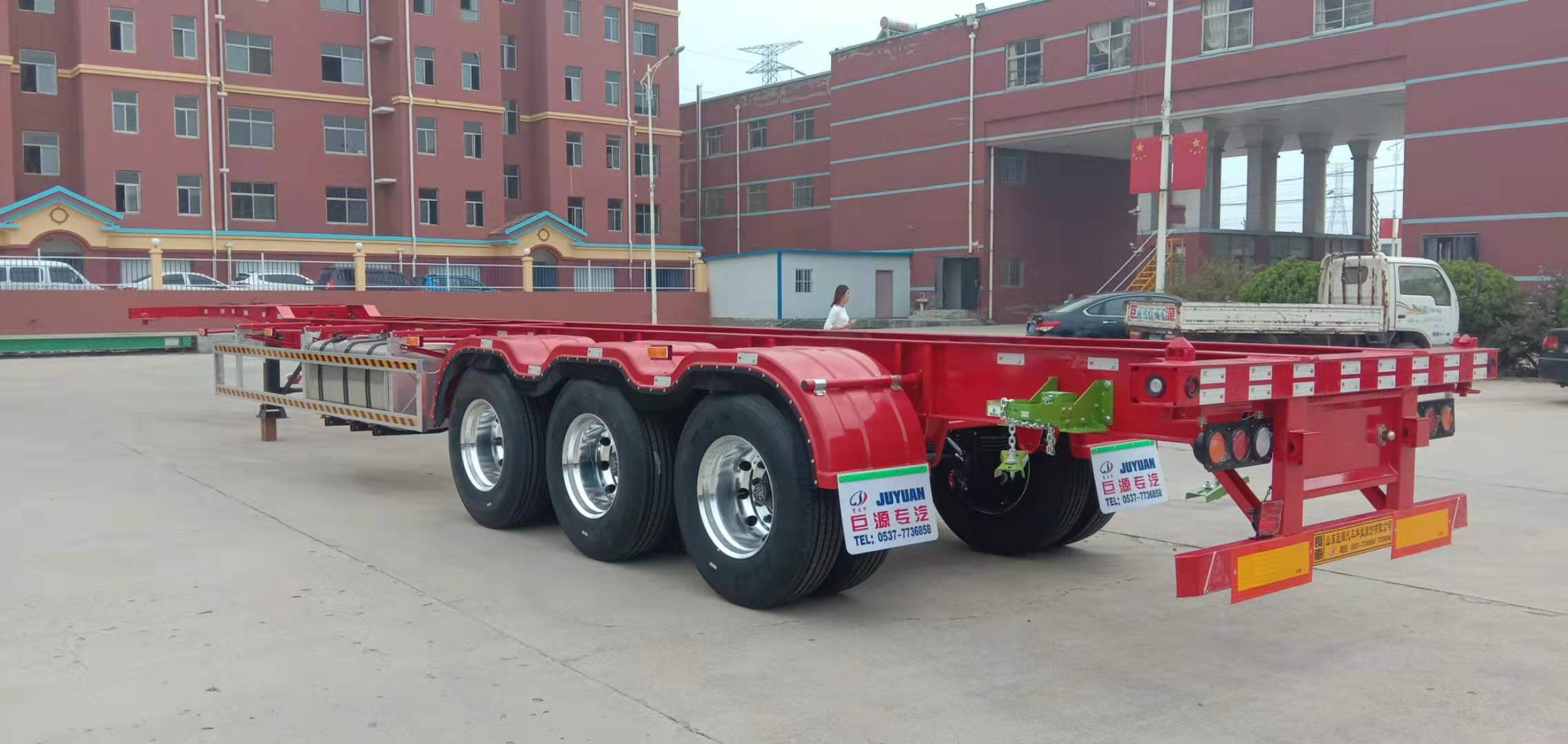 45ft Container Gooseneck Chassis Trailer Skeleton Truck Trailers with 28tons Landing Gear
