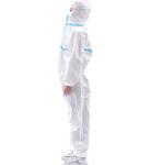 White Blue Disposable Isolation Gown , Disposable Coverall Suit For Intensive