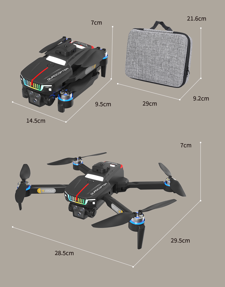 Flagship Performance Racing Drones Natural Color J16 Drone with Intelligent Obstacle Avoidance and Three Camera System