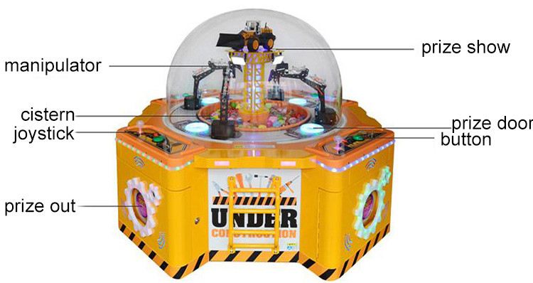 Family Toy Claw Crane Prize Game Machine Coin Operated For Kids 650W