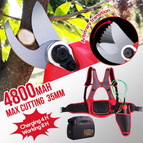 35mm 43.2V Cordless Electric Pruner, Battery Pruning Shears, Portable Wireless