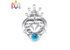 Quality 43G Crown Engraved Urn Necklace Charms For Loved Animals wholesale