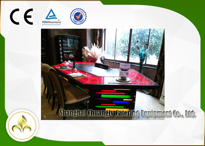 11 Seats Rainbow Light Teppanyaki Hibachi Grill , Stainless Steel Teppanyaki Plate