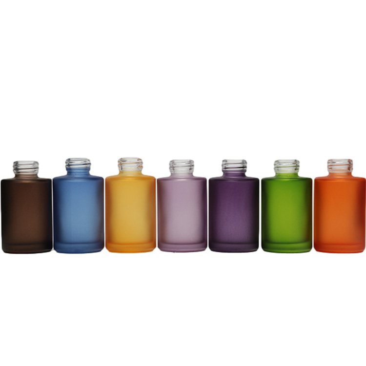 Frosted Flat Shoulder Hair Oil Glass Serum Dropper Bottle 30ml Square Painting
