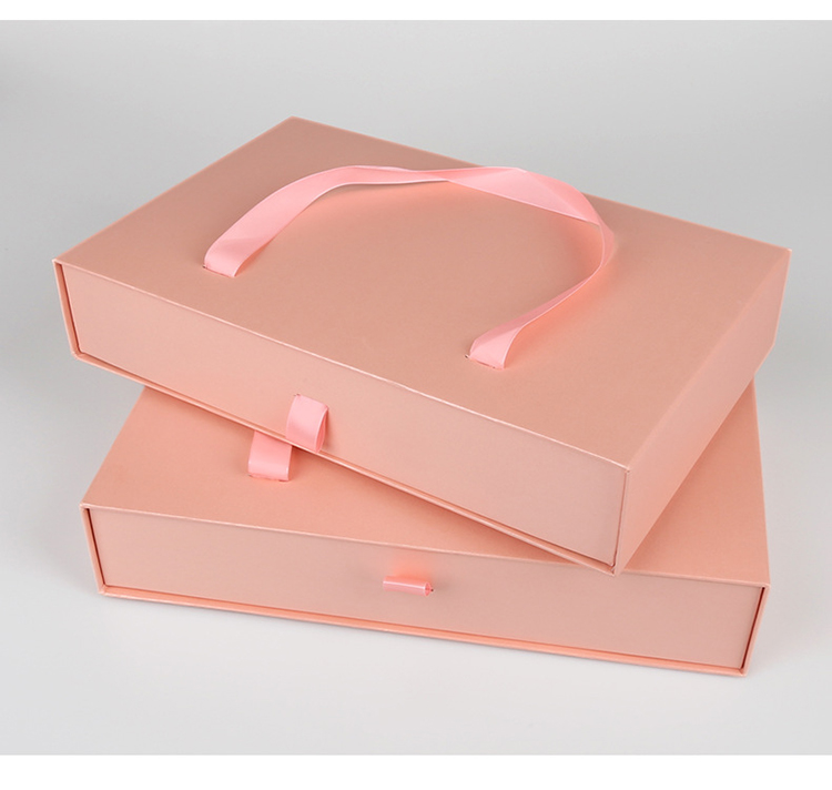 Drawer Type Storage Cardboard Box Luxury Jewelry Ribbon Bow Gift Box With Handle