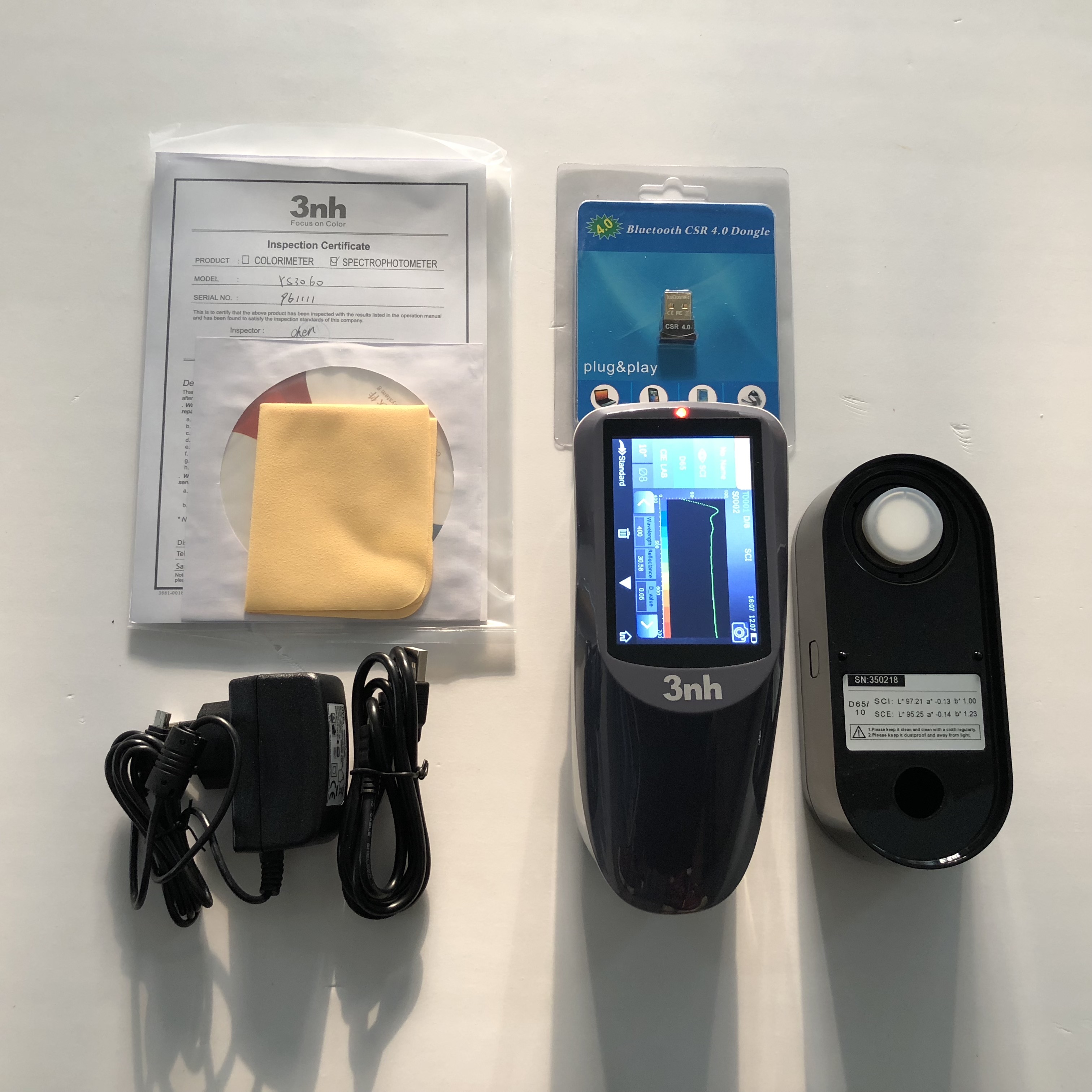 3nh YS3010 portable spectrophotometer with specular component included (SCI) and excluded (SCE)