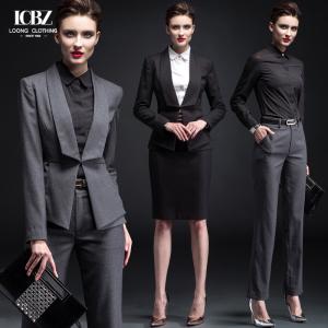 Quality Stylish Red Business Casual Four-Piece Ladies Suit with Single Button Closure Included wholesale
