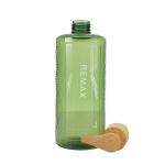 250ml Green cylindrical smooth with bamboo pump for shampoo lotion bottle