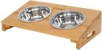 Anti Slipping Elevated Bamboo SS304 Bowl Pet Feeder Stand