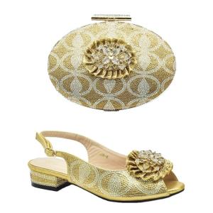 Quality Autumn Fashion Women High Heels Sandals and Purses Bag Set with Many Color Options wholesale