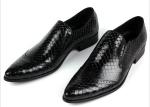 Snake Skin Pattern Men Formal Dress Shoes Genuine Leather Men Luxury Shoes For