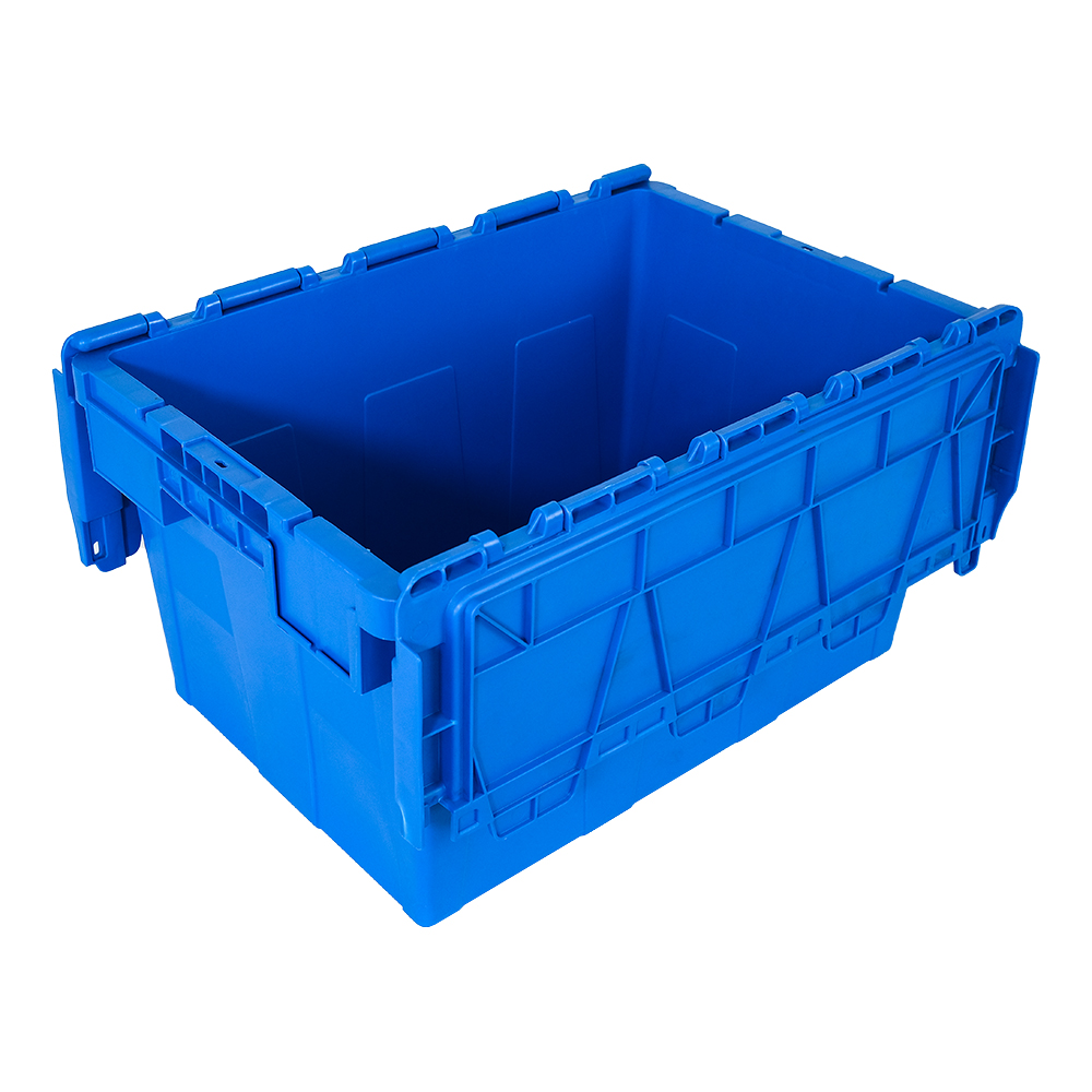 Shipping and Storage Crate Solid PP Plastic Logistic Container with Attached Lid