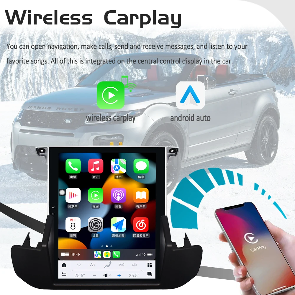 Vertical Screen Car Radio For Land Range Rover Discovery 4 2009-2016 New Upgrade Carplay GPS Navigation Car Multimedia