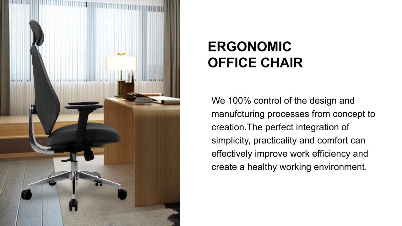 PU Pad High Back Black Breathable Ergo Infinity Mesh Chairs With Headrest And Lumbar