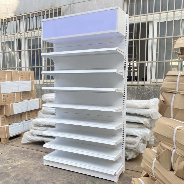 Factory Custom Size Color white super market display racks shop racking display supermarket shelf gondola shelving for sale