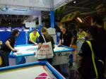 Fiberglass Coin Operated Air Hockey Table plastic Material With Mitsubishi Plate